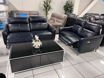 Power Recliner Sofa Set 💙 Dark Blue Color