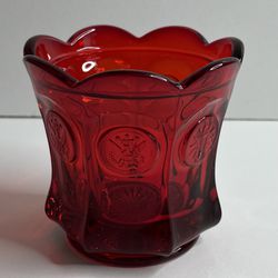 Vintage Fostoria Coin Ruby Red Glass Candy Dish No Lid