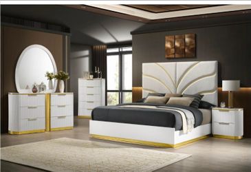 4 PC BEDROOM SET NEW IN BOX (MATTRESS AND CHEST SOLD SEPARATELY)