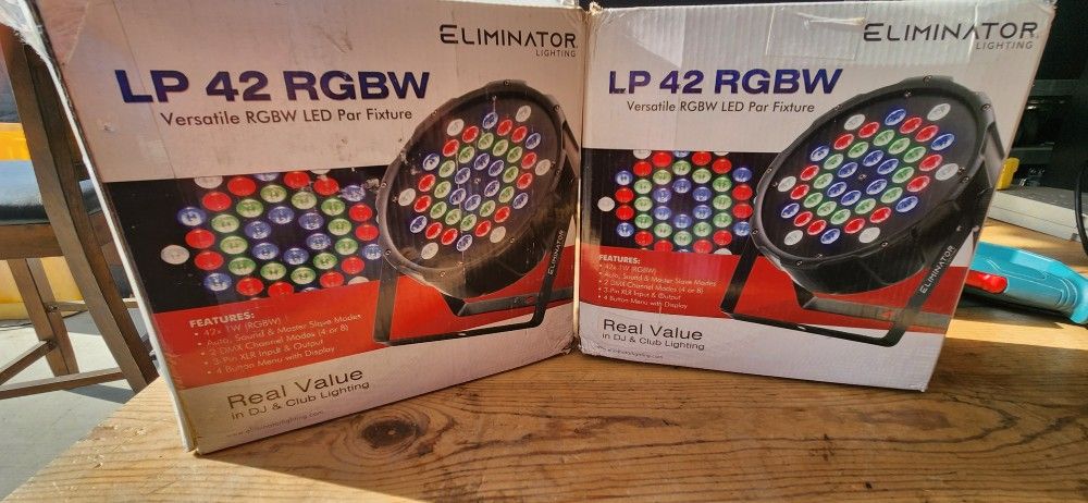 2 pack Eliminator LP 42 RBGW LED PAR