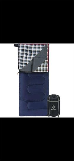 Brand New REDCAMP Flannel Sleeping Bag - Navy Blue, 79" x 33", 250 GSM Fill
