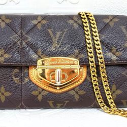 Auth Louis Vuitton Etoile Portefeuille Sarah Turnlock Monogram Wallet