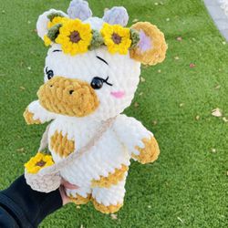 Handmade Cute crochet cow 