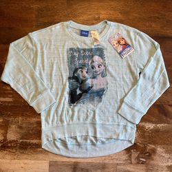 NEW Disney Frozen Anna & Elsa Girls Pullover S 6/6X NWT
