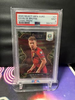 Kevin De Bruyne 2020 Select UEFA Euro Camo Prizm PSA 9 Belgium #21/60 SP