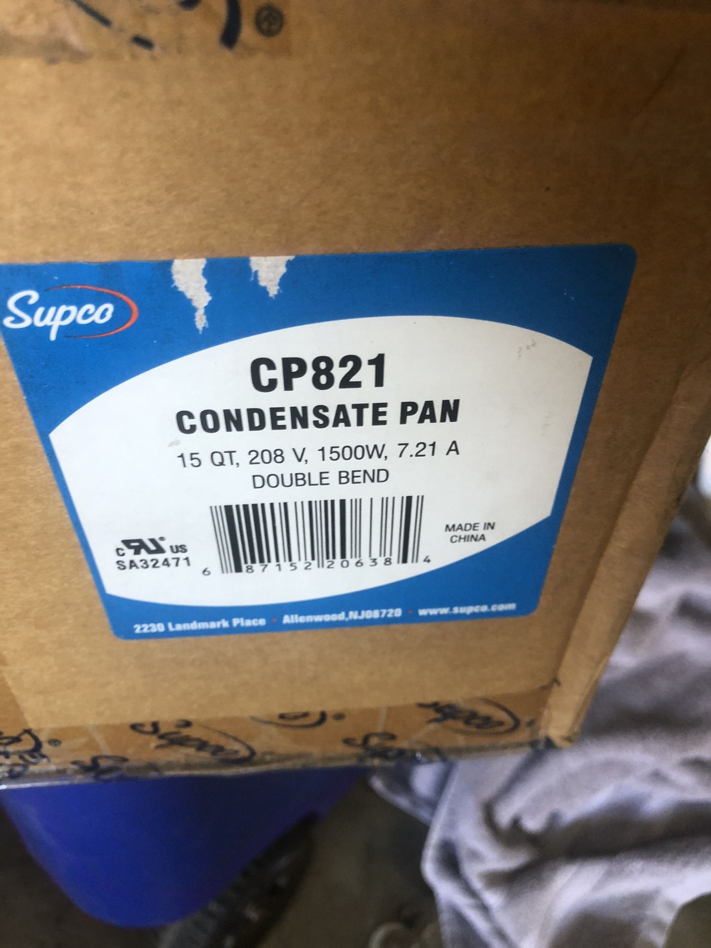 Condensate pan 1500 Watt 208 Volts