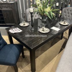 72” Antique Black Dining Table Only Brand New In Box