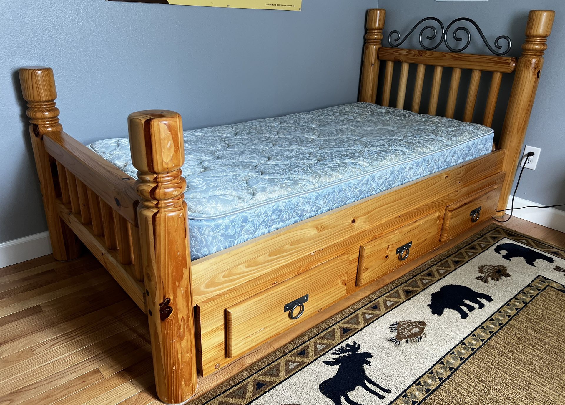 Wooden twin bed/mattress SALE PENDING