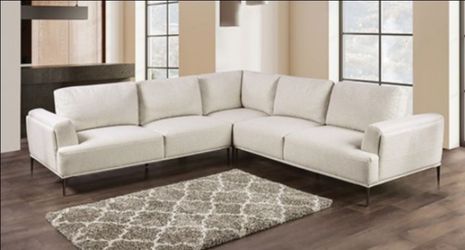 Brand New Beige Chenille Modern Style Sectional Sofa