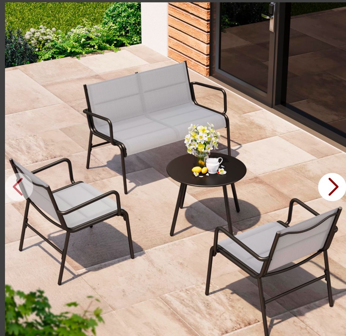 4 Piece Patio Furniture Set 