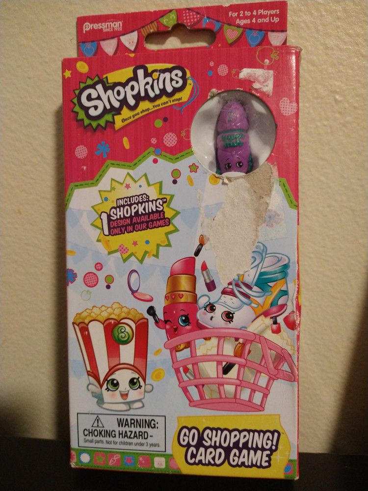 NEW Shopkins Go Shopping! Card Game with Exclusive Figure Telephone Pressman