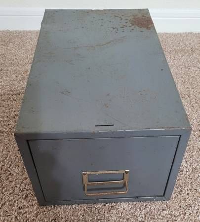 Old Steel Index Card Drawer