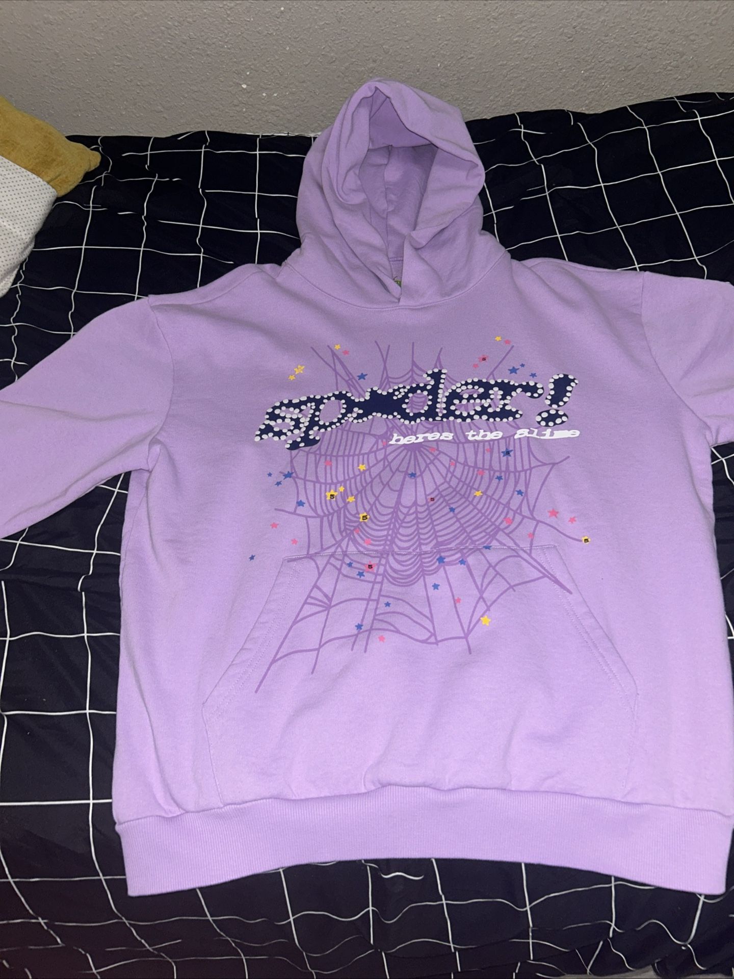 Sp5der Men's Acai Purple Hoodie Size XL