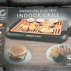 Complete Cuisine Electric Indoor Smokeless Copper Grill. 5 Minute Preheat