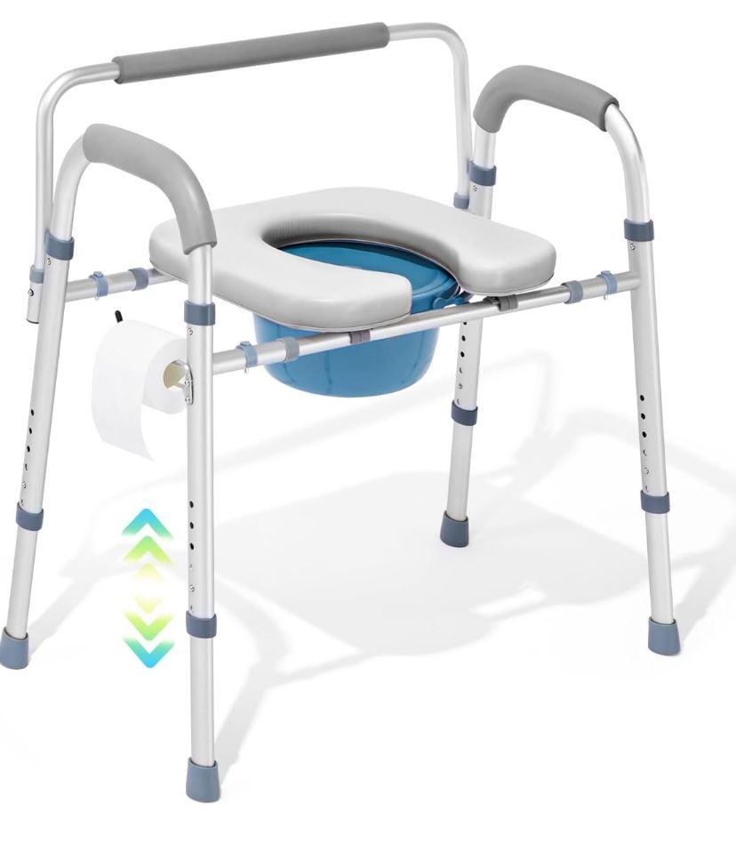 OasisSpace Stand Alone Raised Toilet Seat 500lbs