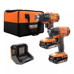 RIDGID 18V 2-Tool Combo Kit, Drill/Driver, Impact Driver, (2) Batteries/Charger