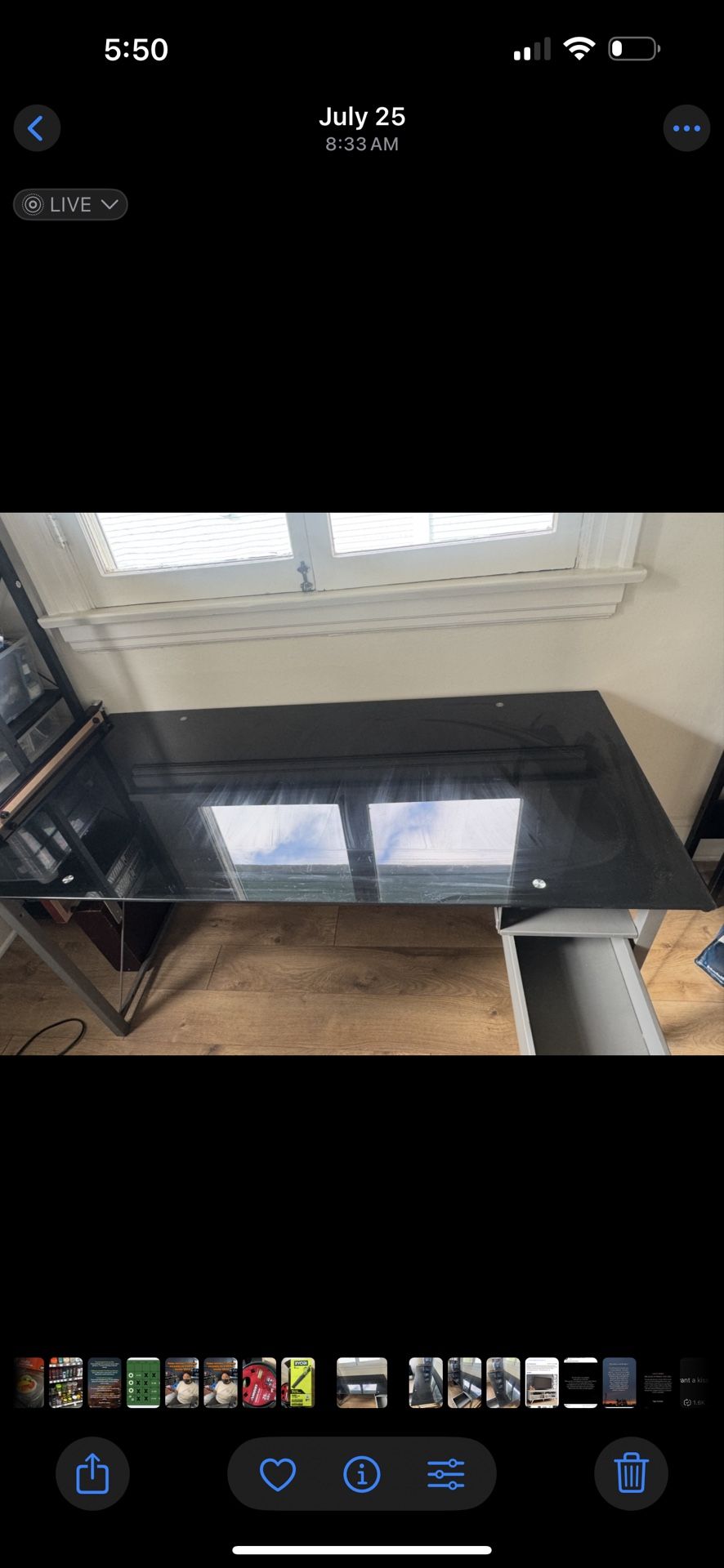 Black Glass Desk/table Top