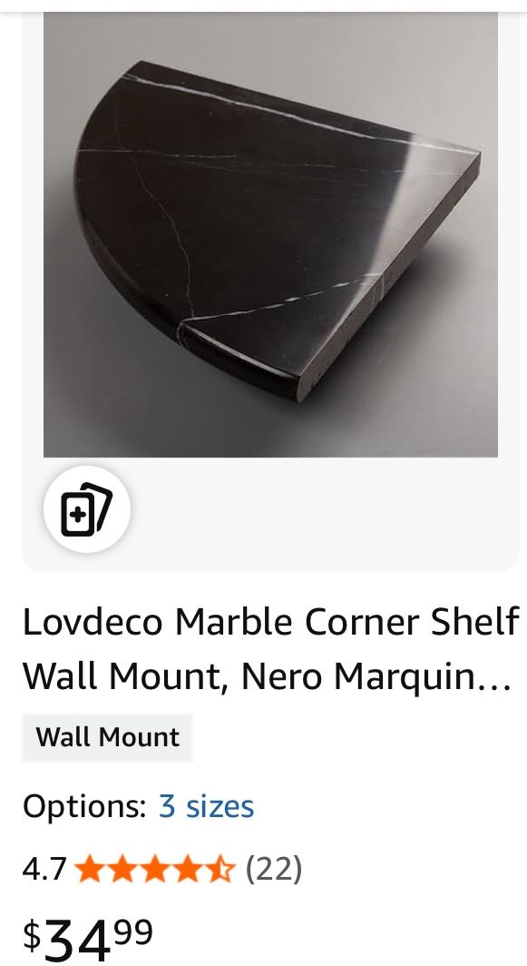 Marble corner shelf