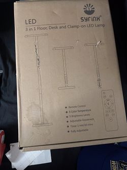 3 in 1 LED Floor Lamp, Desk Lamp Clamp-On Lamp with Remote Control