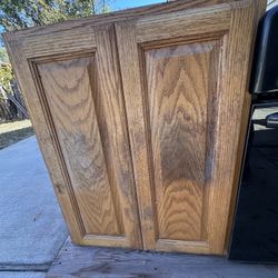 Wood Cabinets – Set of 2 • For Sale!