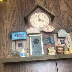 Antique Wooden General Store Clock