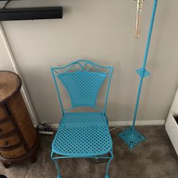 vintage chair and lamp