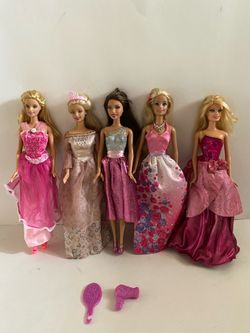 Barbie Princess Dolls, Lot of 6, Items Added
