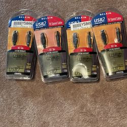 (4)  New Belkin USB Hi-Speed Cable 