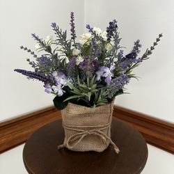 Small Floral Arrangement Burlap