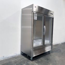 NSF 2 Glass Door Stainless Steel Commercial Refrigerator KR-49BG