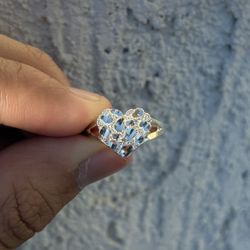 925 Silver Heart Nugget Ring
