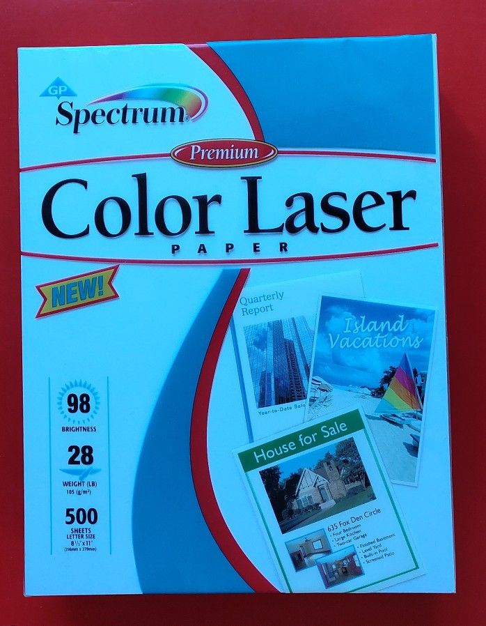 Spectrum premium
Color laser paper, New & Sealed