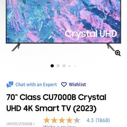 70” Samsung 4k UHD Flatscreen 