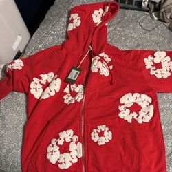 Denim Tears Zip Hoodie Red