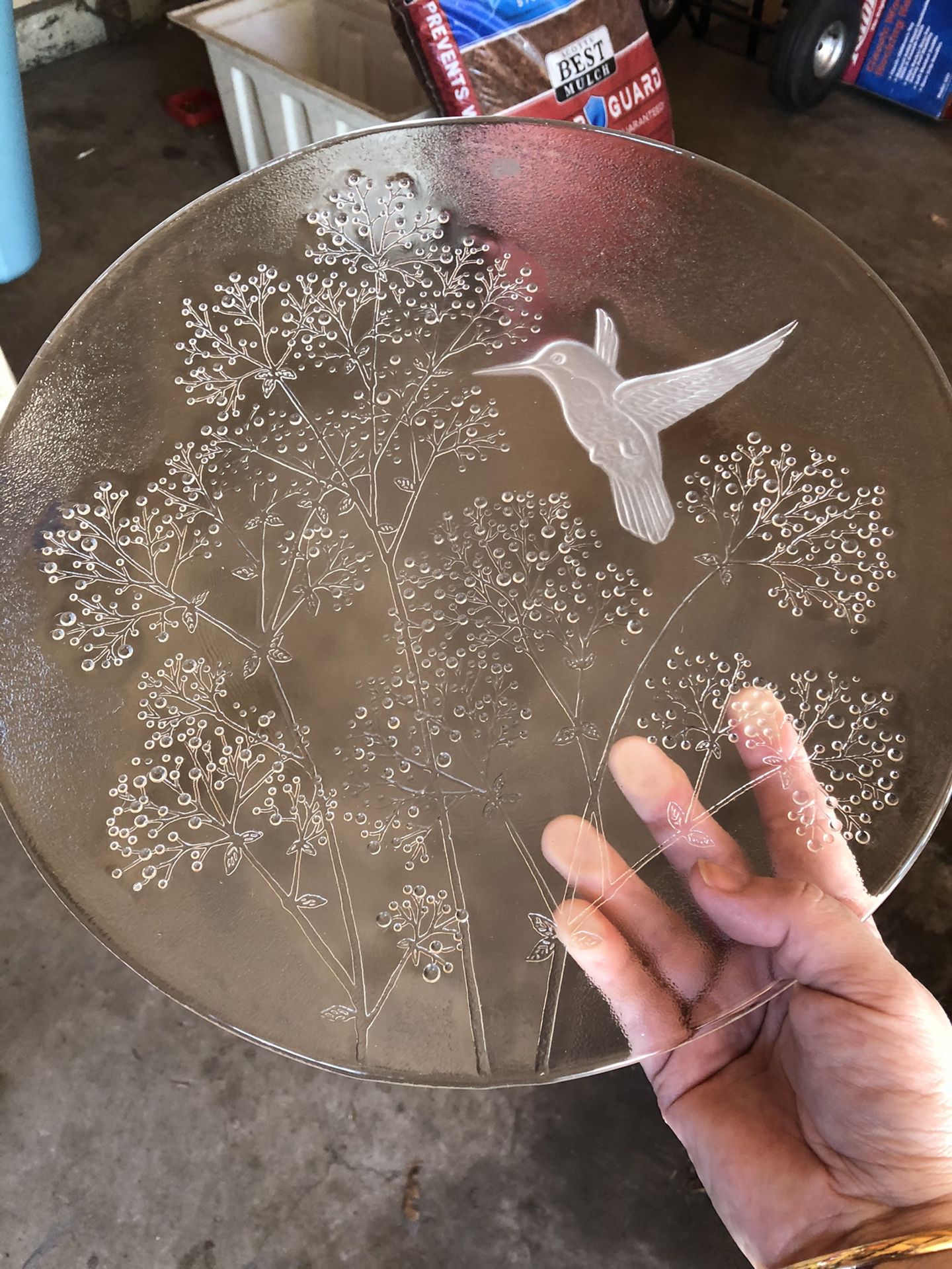 LE Smith Glass Company - Hummingbird Plate