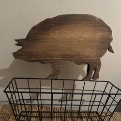Hobby Lobby- Wooden Pig Basket Holder