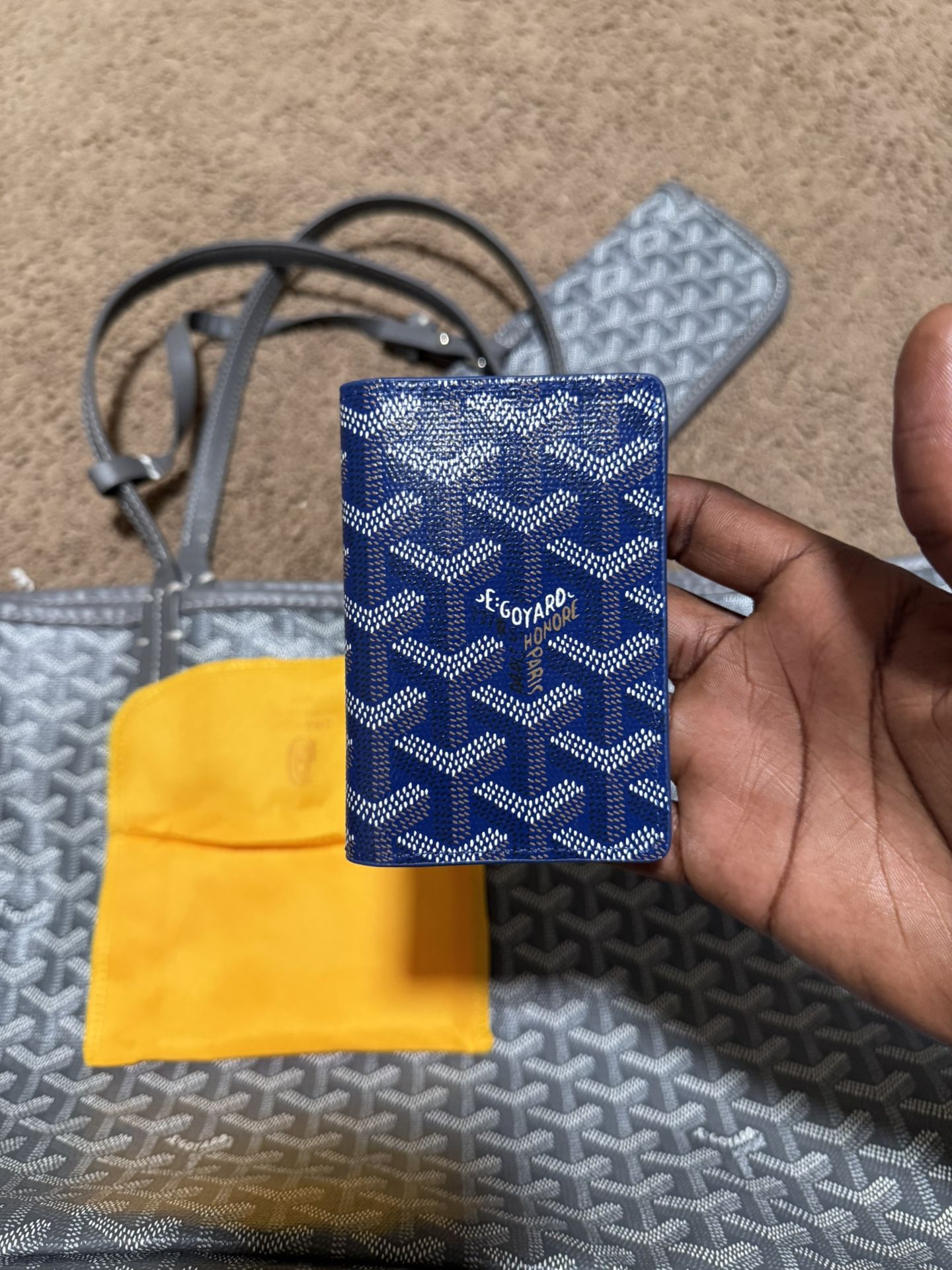 NAVY BLUE GOYARD SAINT-PIERRE CARD WALLET