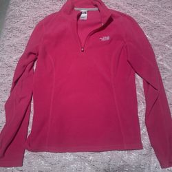 Womens Small The North Face Pink Fleece 1/4 Zip Pullover 