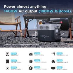 EcoFlow Portable Power Station DELTA Mini 882Wh Capacity with 160W Solar Panel,Solar Generator 1400W Output for Outdoor Campin