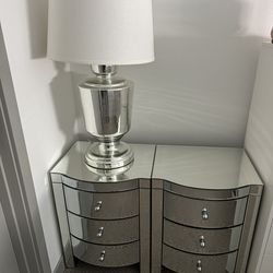 Side Table For Two With Table Lamp