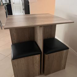 32”x32” Inches Dining Table With Storage 