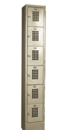 Win-Holt Lockers 6-tier floor mounted 12"W × 12"D x 78"H
