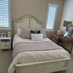 Queen Bed frame With Mattress And Matching Nightstand