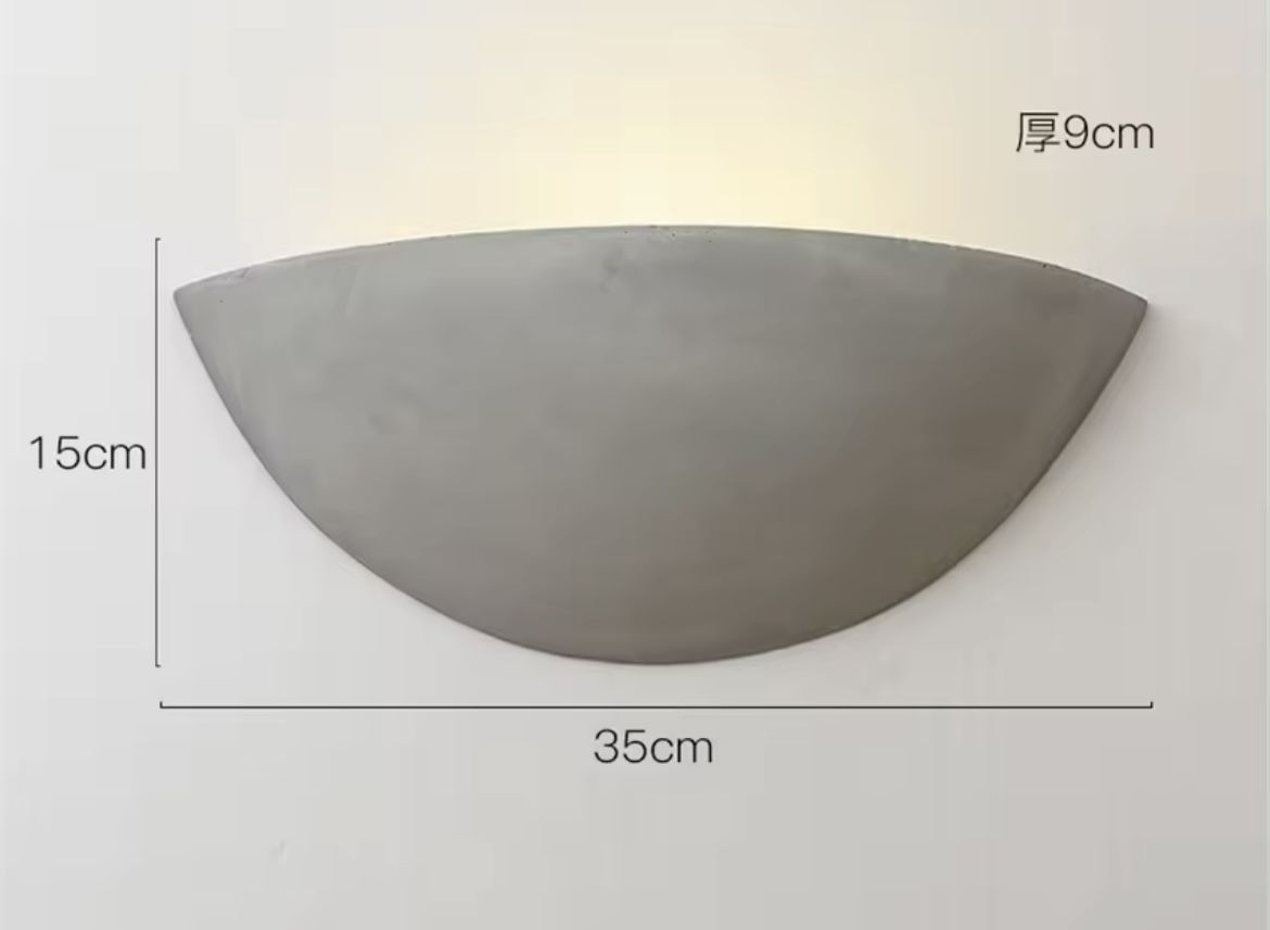 2 Cement Industrial concrete Wall Lamps Retro Bedroom Aisle Balcony Sconce Wall modern half moon