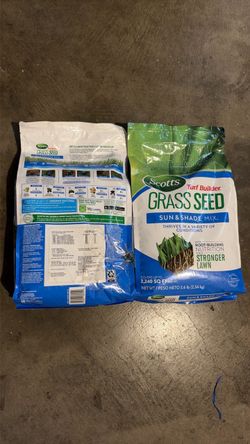 2 bags scotts turf builder grass seed sun & shade mix, 5.6lb each