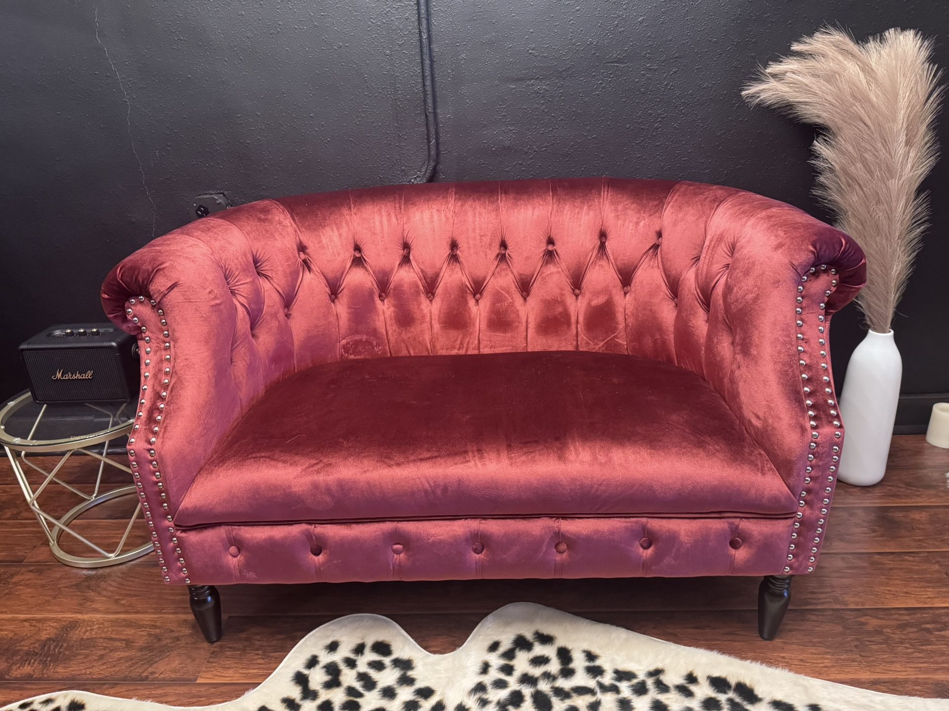 Red/Orange Loveseat Couch