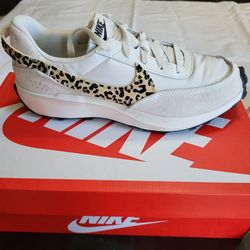 *NEW* Nike Waffle Debut White Leopard Print Women's Size 9 Men's Size 11.5 with Box