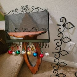 Black Metal Jewelry Rack Holder Vintage Ornaments Not Included 