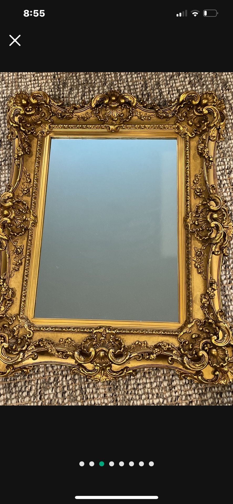 Antique 1850 Louis The 15th GuiltWood And Plaster Picture Frame “mirror”