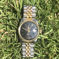 GENEVA mens two tone watch